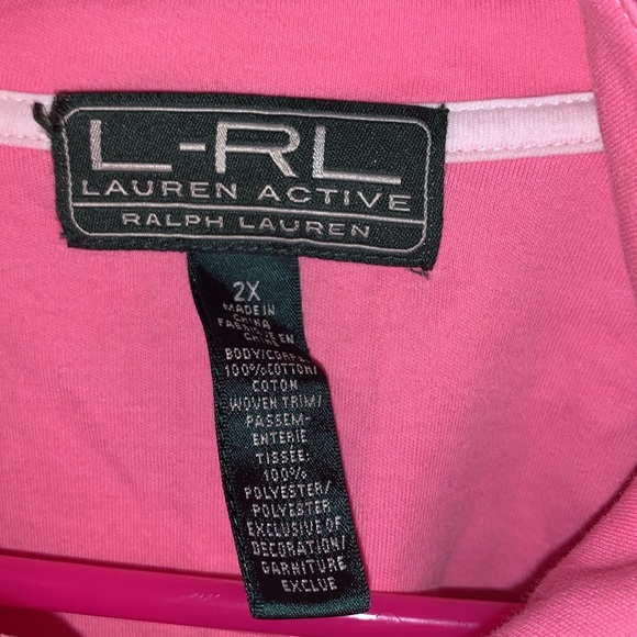 Lauren Active RL Pink zip up Jacket w/zipped pockets Size 2X Xcellent Condition - Picture 3 of 5